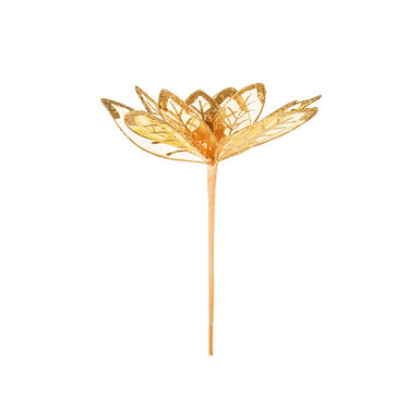 Flor decorativa dorada 30cm