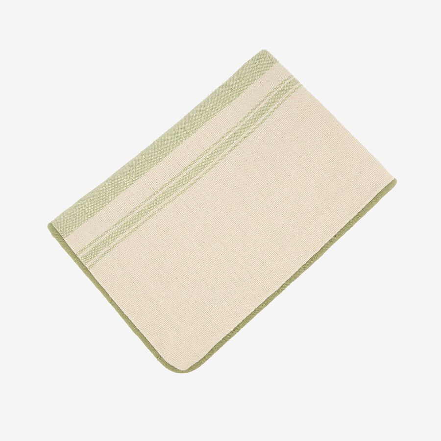 Funda de cojín beige con rayas verdes Niza 30x45cm
