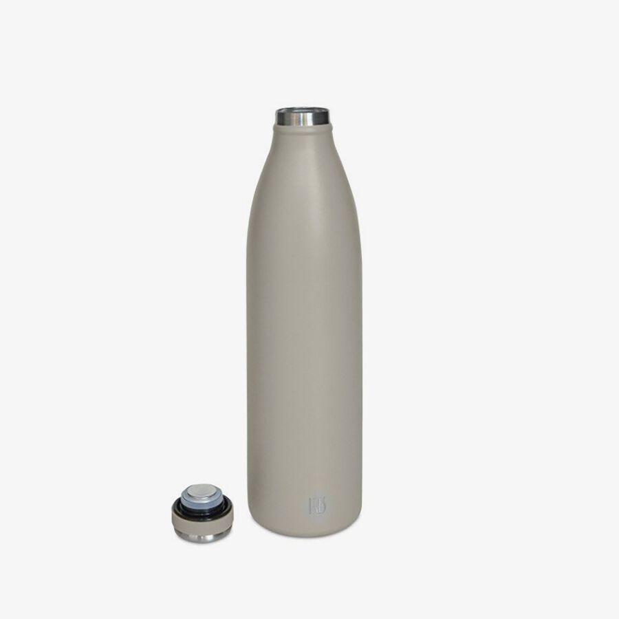 Botella termo beige de acero inoxidable 1L