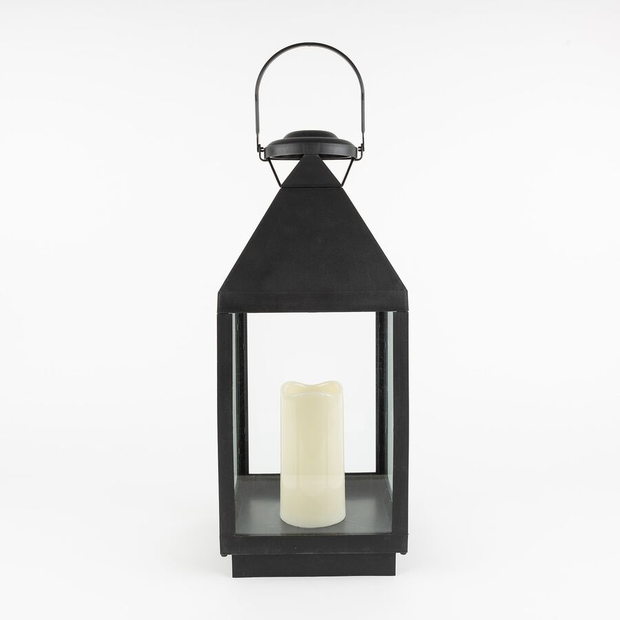 Farol vela LED negro 47cm