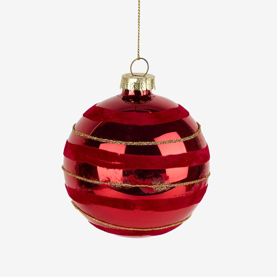 Set de 12 bolas decorativas rojas brillo Ø8cm