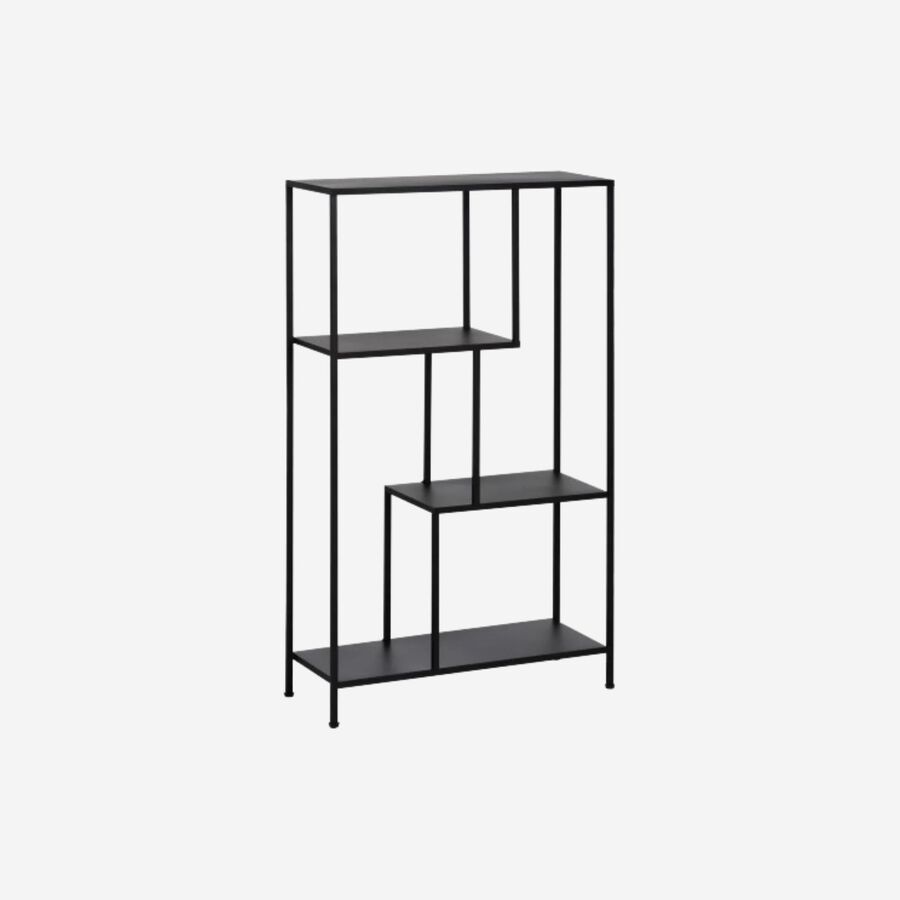 Estanter&iacute;a de metal negro Calista 65x25x110cm