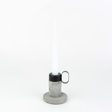 Portavelas con asa de cemento 9cm