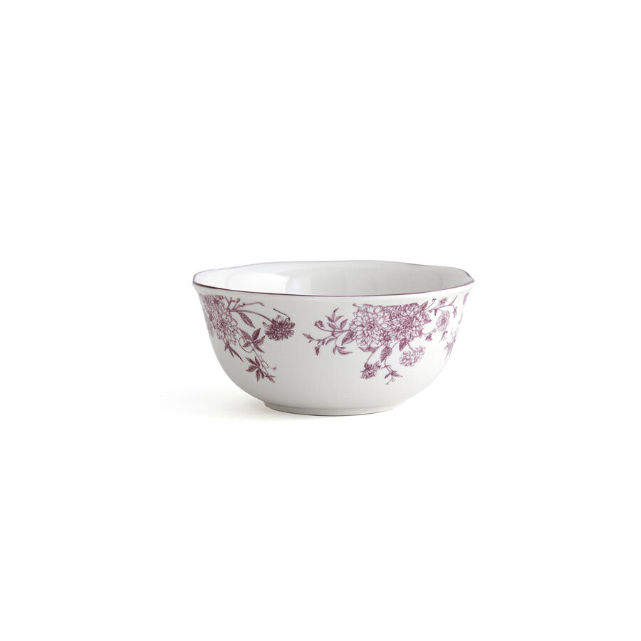 Bol con flores burdeos de porcelana Charlotte &Oslash;14x7cm