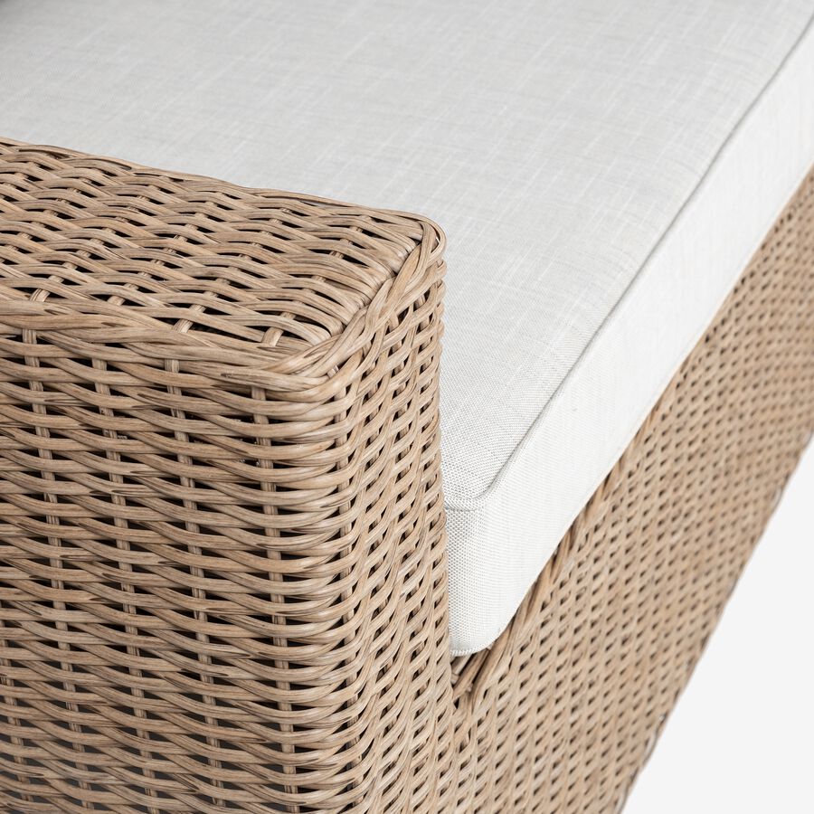 Set de jard&iacute;n de 4 piezas de rat&aacute;n sint&eacute;tico beige Zanz&iacute;bar