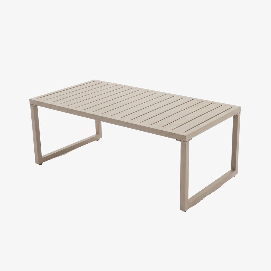 Set de jard&iacute;n de 4 piezas de aluminio y cuerda beige Portofino