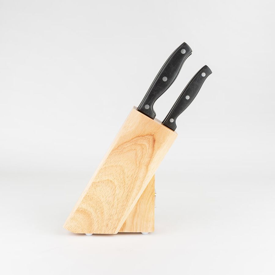 Tacoma de madera con 5 cuchillos de acero inoxidable