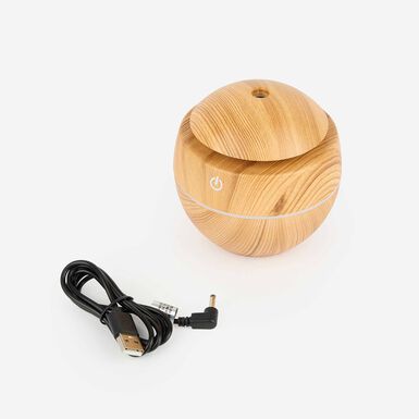 Humidificador madera carga USB y color LED
