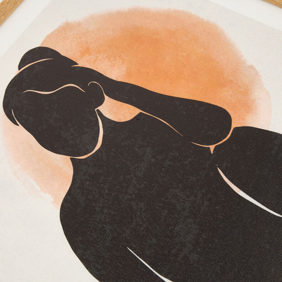 Cuadro con marco y cristal silueta Woman Sun 40x50cm