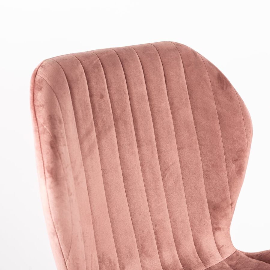Silla de comedor de terciopelo rosa Lydia 54x50x86cm Clau&Chloe