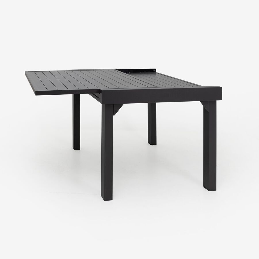 Mesa de jard&iacute;n extensible de aluminio gris oscuro Paros 90/180x90x75cm