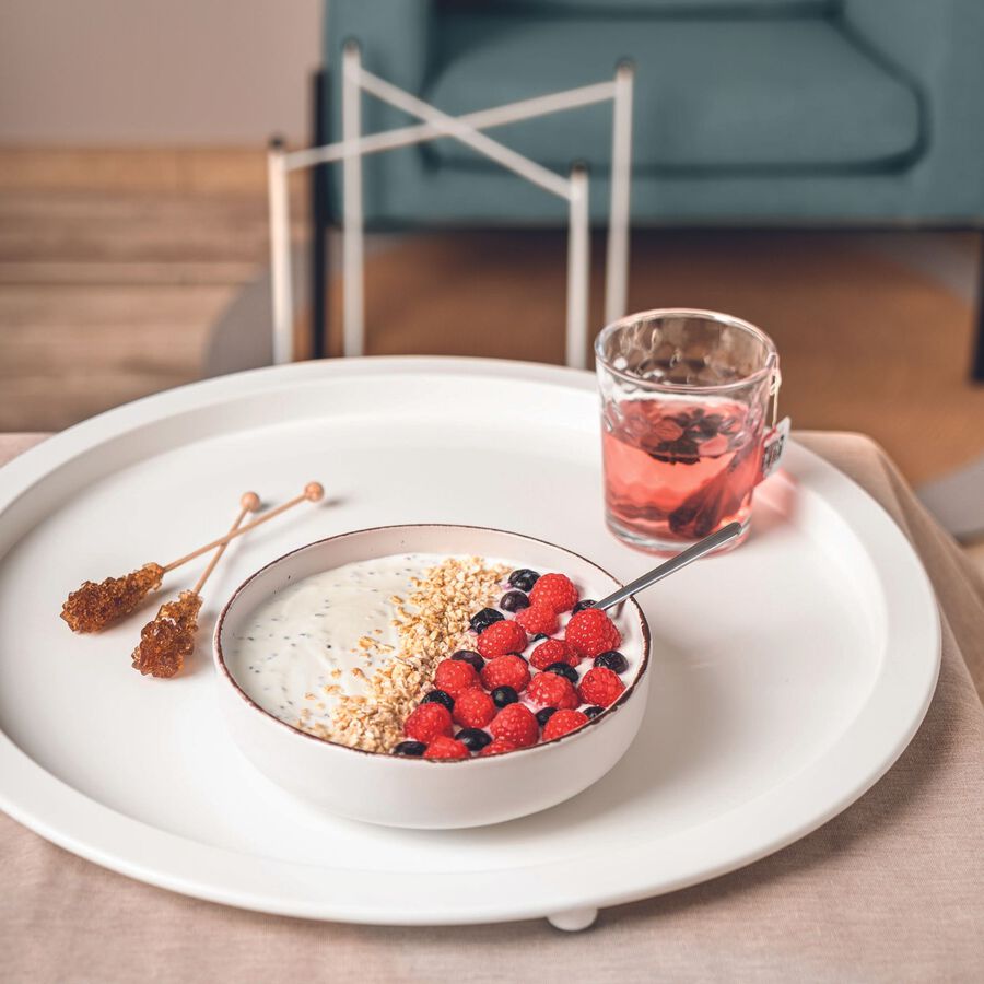 Mesa auxiliar de acero blanca Nora &Oslash;47x50cm