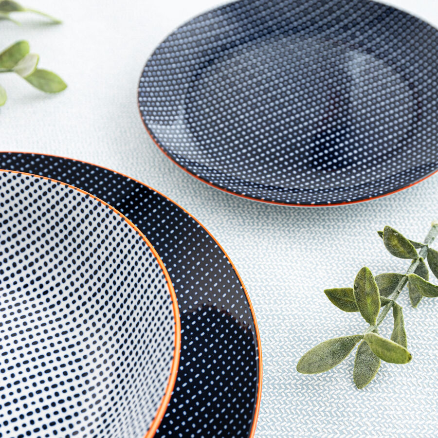 Vajilla 18 piezas porcelana azul Moon