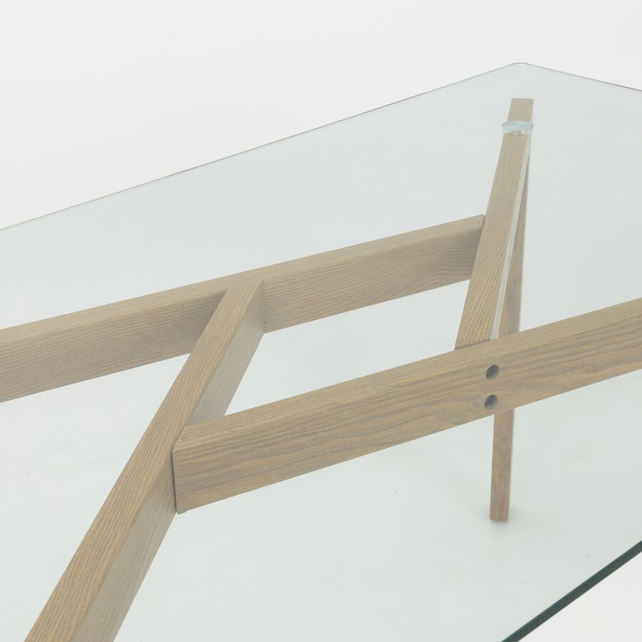 Mesa de comedor de cristal Wood Pattern 150x80x76cm