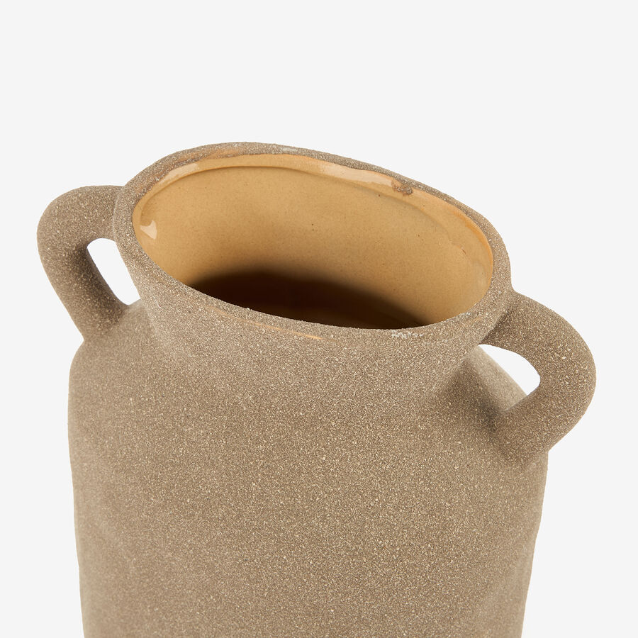 Jarrón de porcelana con asas topo Baru 14,5x9,5x21,3cm