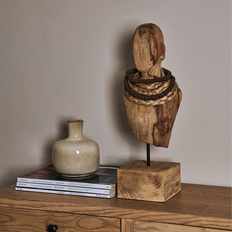 Figura decorativa de madera de mango busto Lady 44cm