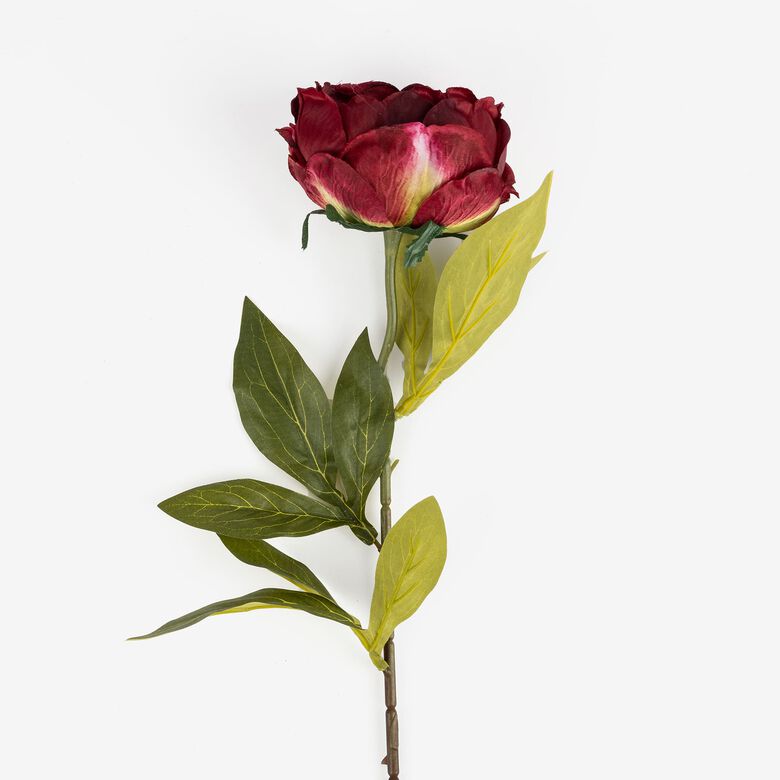 Flor peonia roja artificial 65cm | Casa Viva
