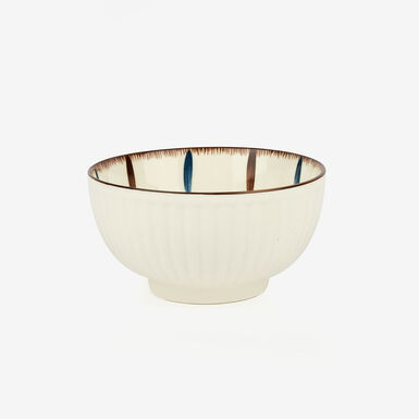 Bol de cer&aacute;mica blanco y azul Akita &Oslash;12cm