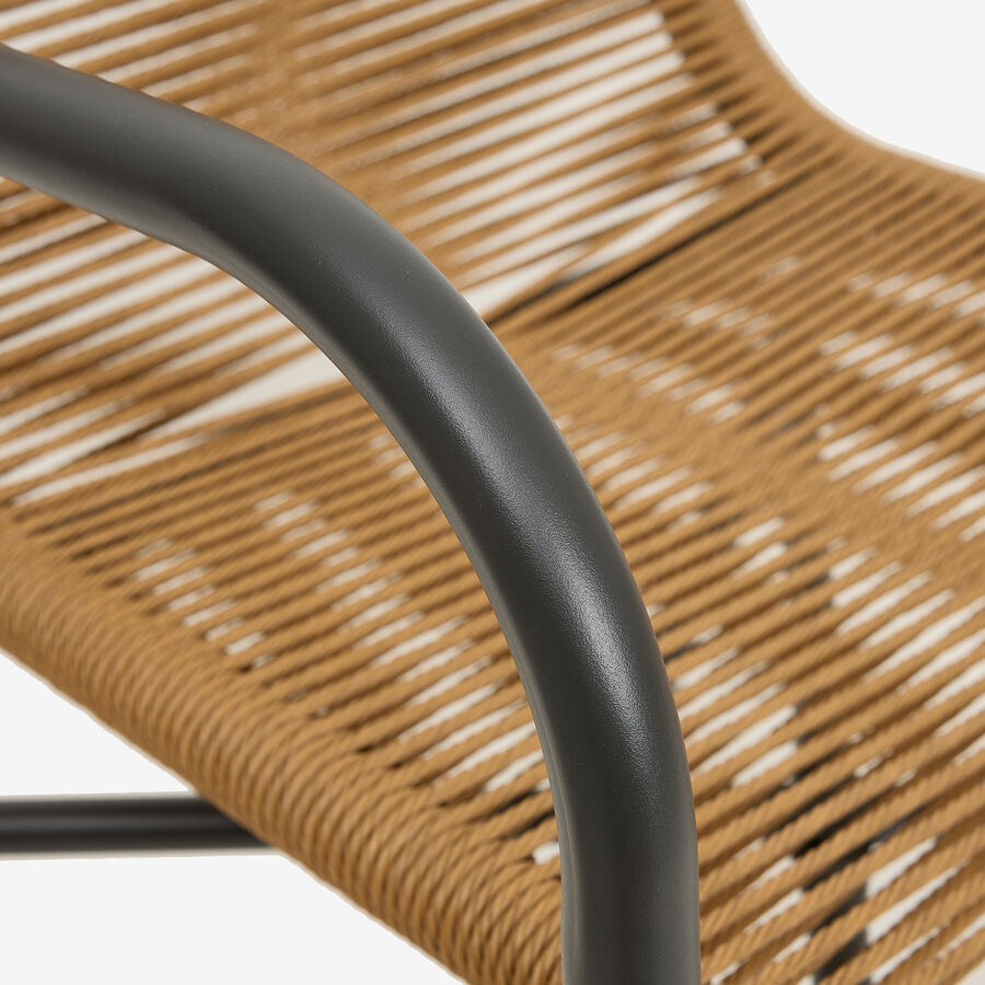 Silla de jardín de ratán sintético y aluminio Anse 55x60x79cm