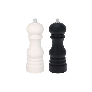 Set de molinillo de sal y pimineta blanco y negro 17,5cm