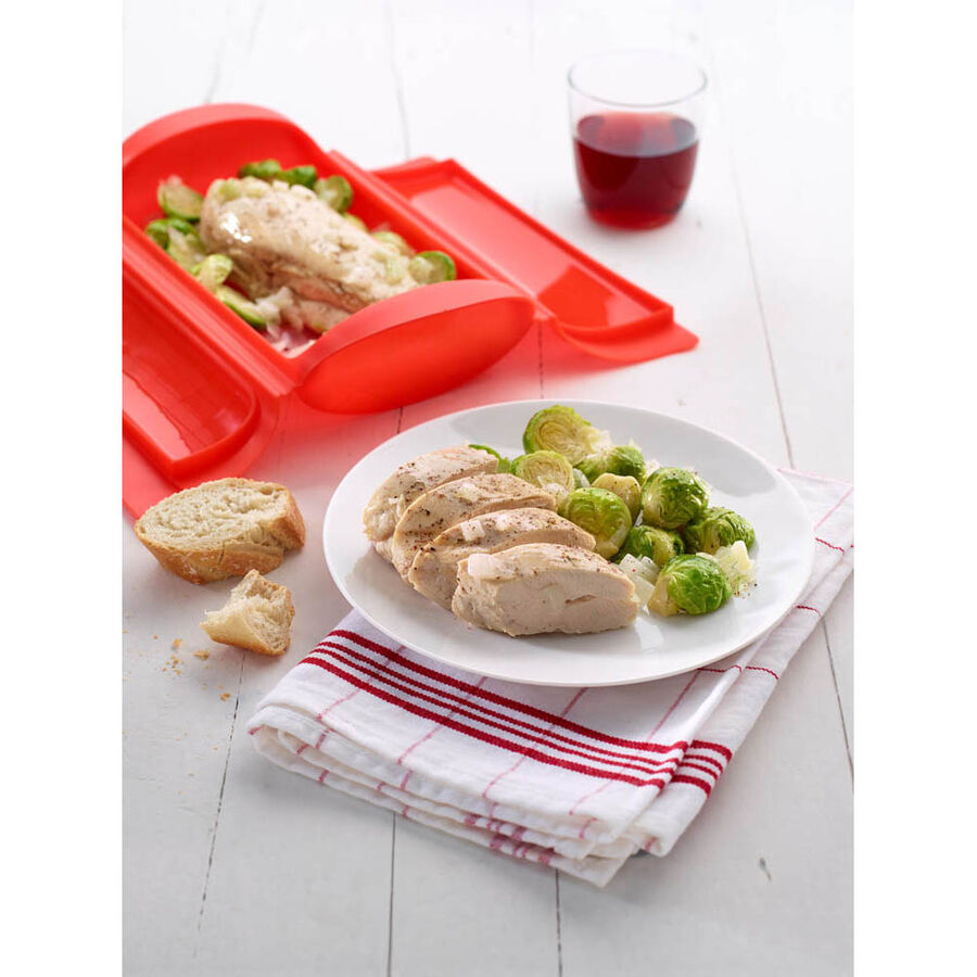 Estuche de vapor de silicona rojo para 1-2 personas - Lékué