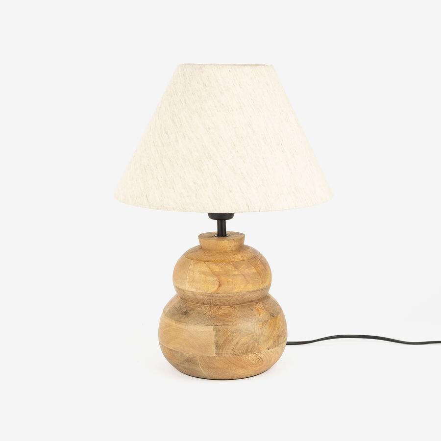 L&aacute;mpara de mesa de madera de mango Vati &Oslash;19x29cm