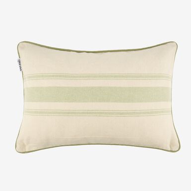 Funda de cojín beige con rayas verdes Niza 30x45cm