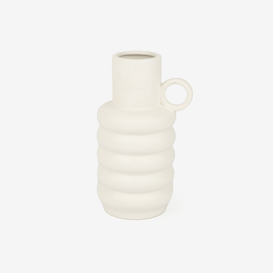 Jarr&oacute;n de dolomita blanco Curve 11,5x9x18cm