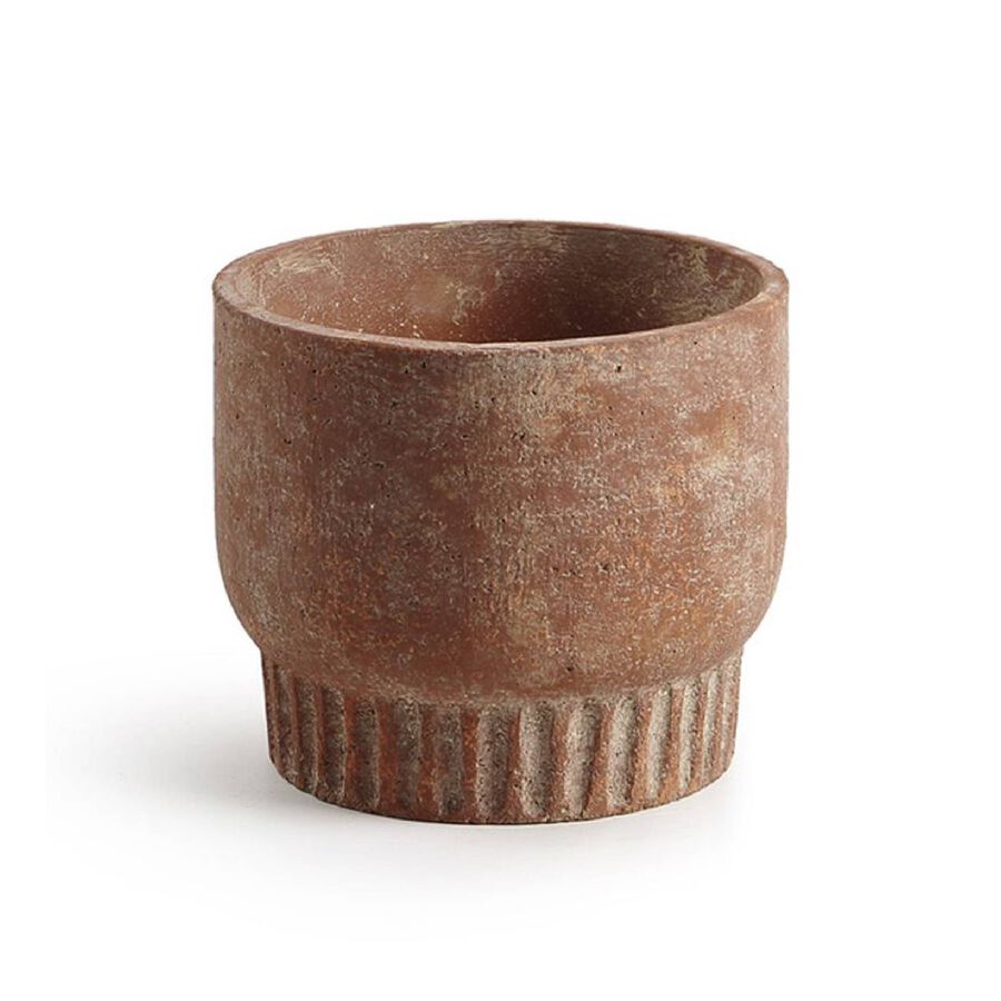 Macetero cemento marr&oacute;n Ilion &Oslash;15x13cm