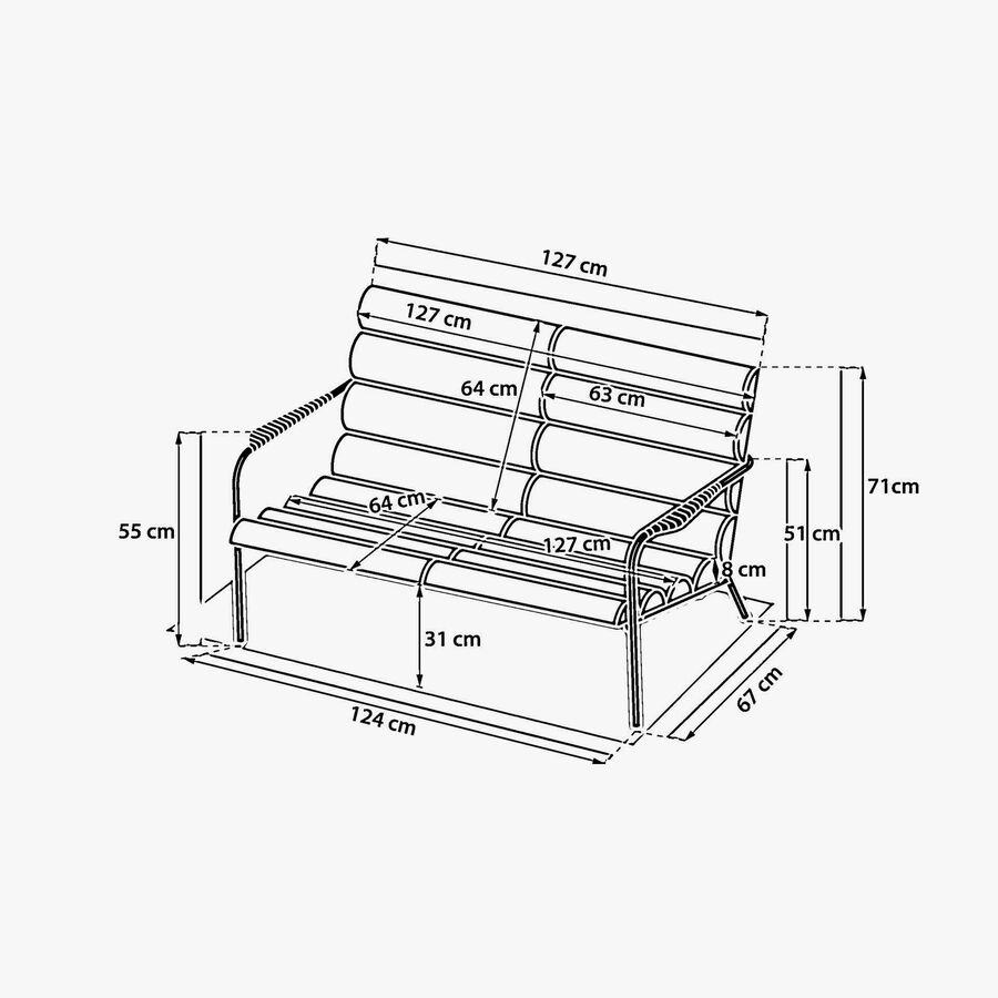 Conjunto de jard&iacute;n para 4 personas de acero crema Solani
