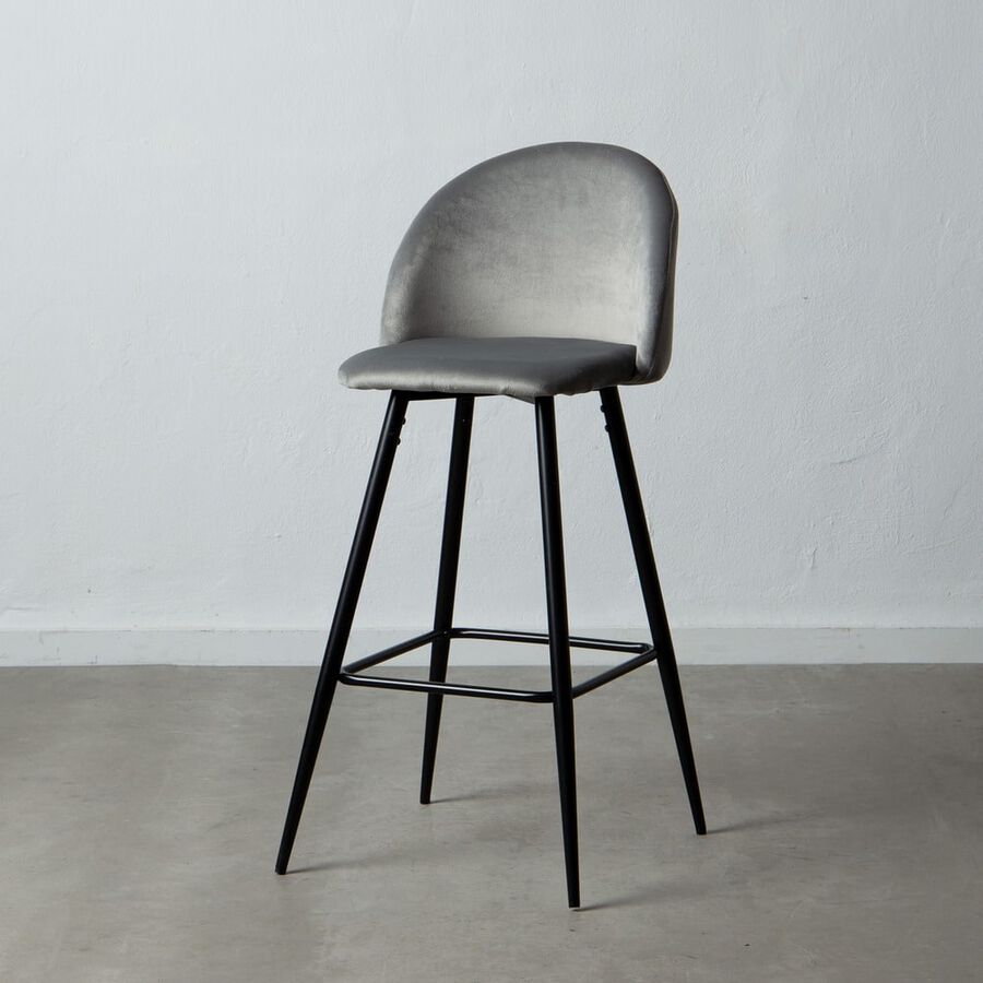 Set de 2 taburetes altos de metal gris Caleb 40x48x102cm