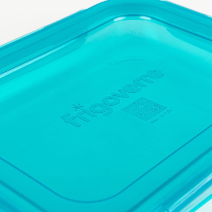 Recipiente con tapa azul de cristal Evolution 23x18cm