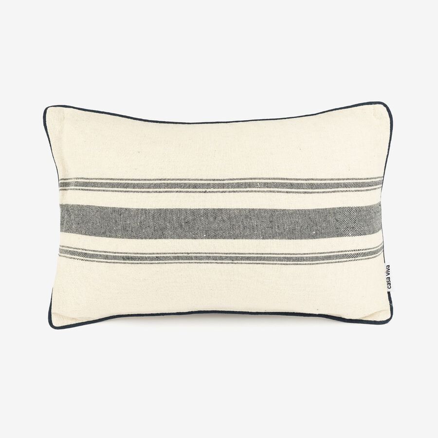 Funda de cojín de algodón con rayas azules Niza 30x45cm