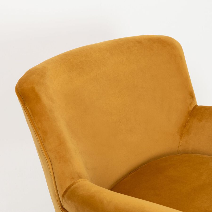 Butaca de terciopelo mostaza Aurora 79x75x79cm Clau&Chloe