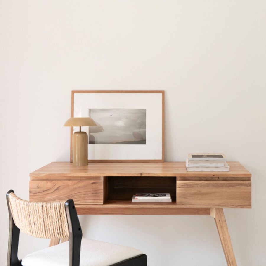 Escritorio de madera de acacia Deska 117x60x82cm