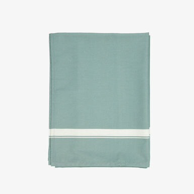 Mantel antimanchas verde de algod&oacute;n y poli&eacute;ster Silvae 145x145cm