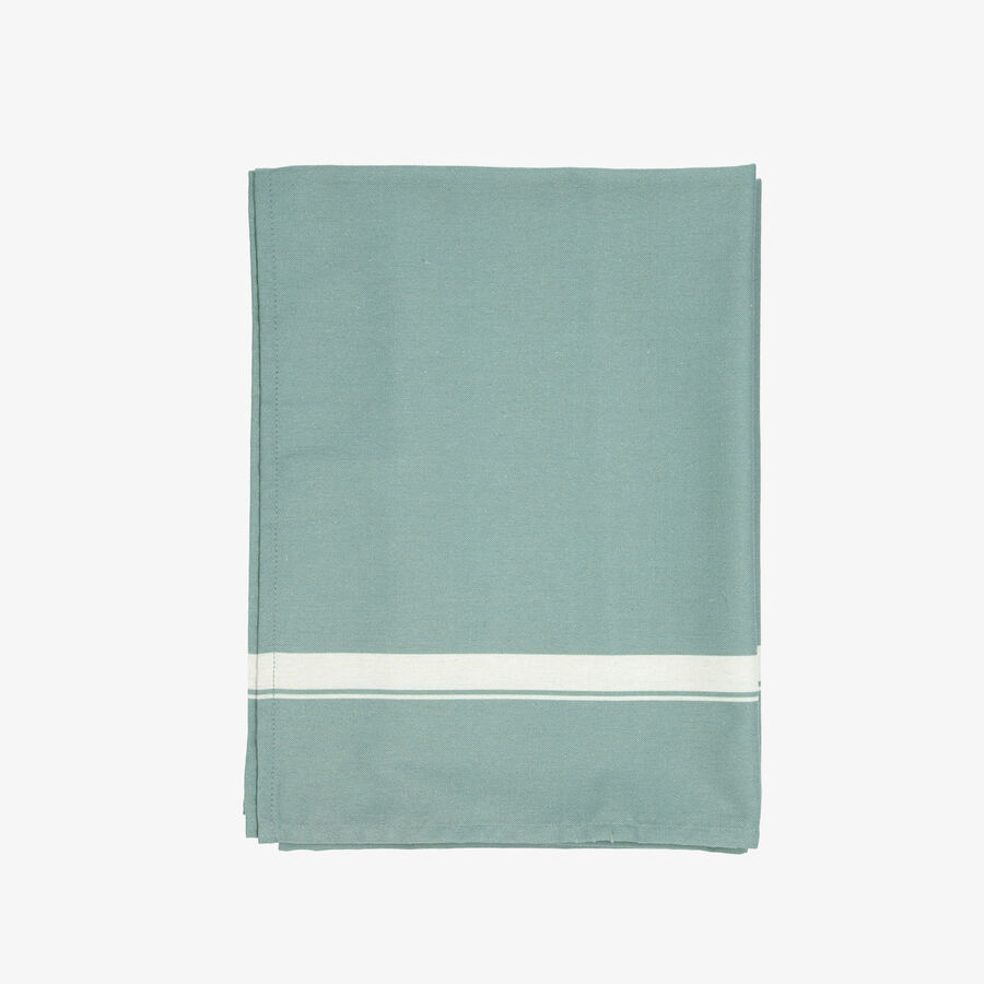 Mantel antimanchas verde de algod&oacute;n y poli&eacute;ster Silvae 145x145cm