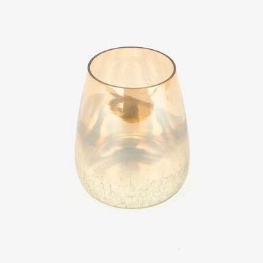 Portavelas dorado de cristal Ø11x14cm