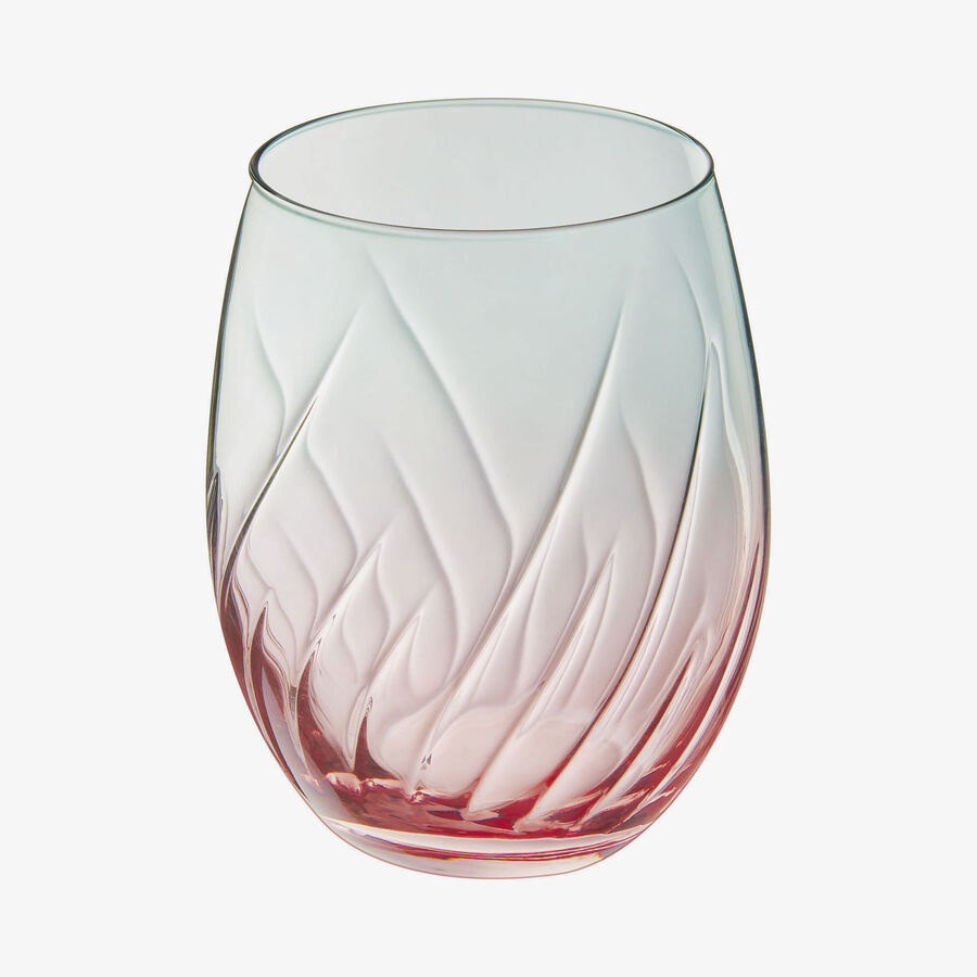 Vaso rosa y verde de cristal Spiral 36cl