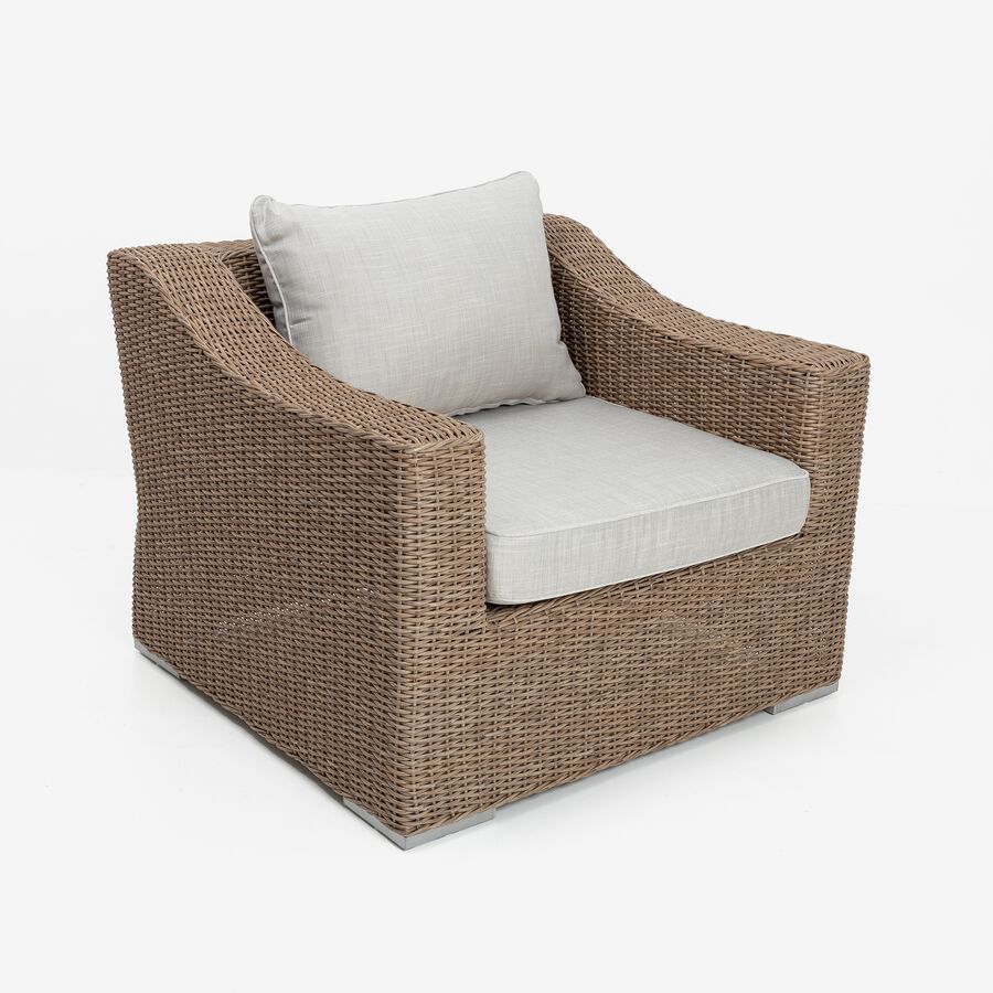 Set de jard&iacute;n de 4 piezas de rat&aacute;n sint&eacute;tico beige Zanz&iacute;bar