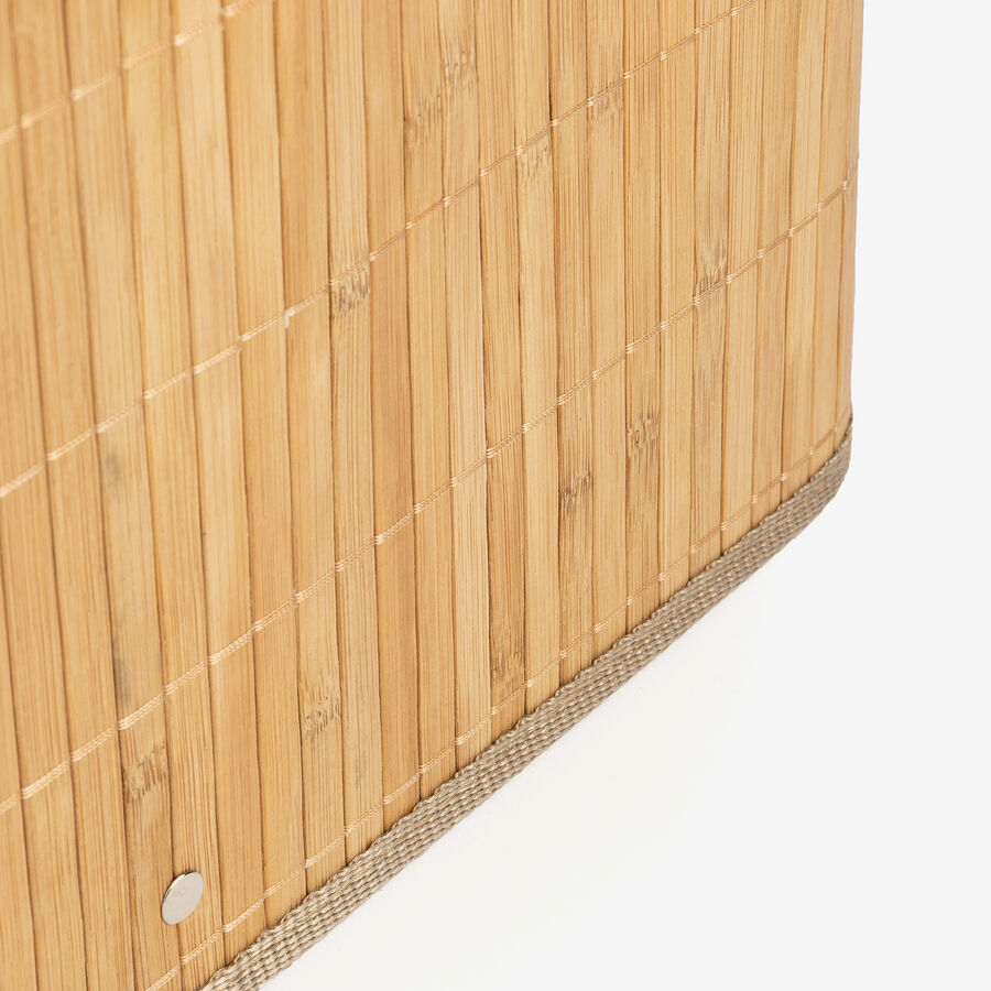 Cesta para ropa con tapa de bambú 42x30x50cm
