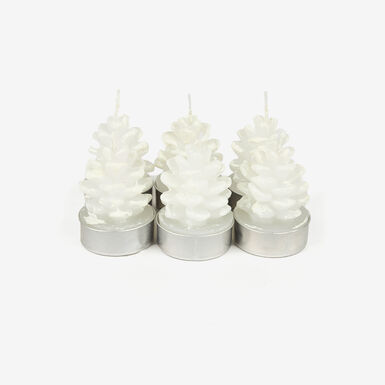 Set de 6 velas tealight piña blancas