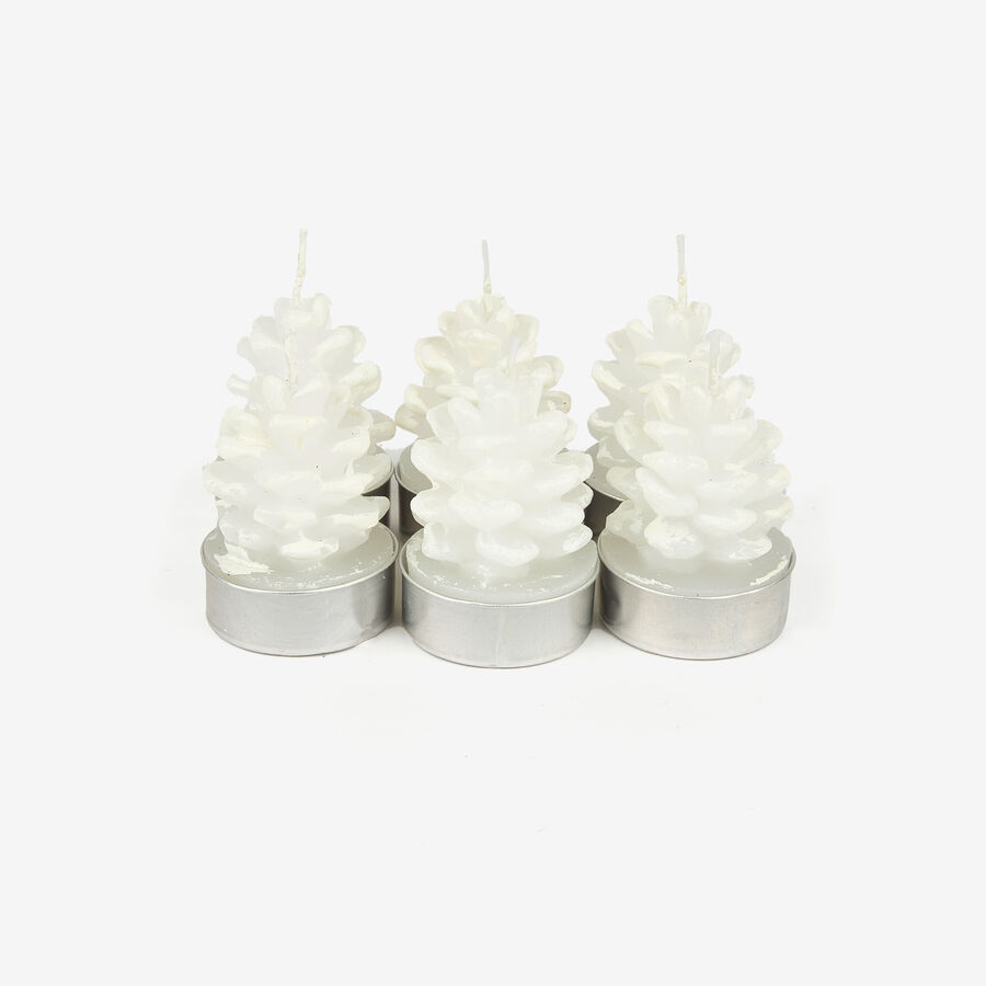 Set de 6 velas tealight piña blancas