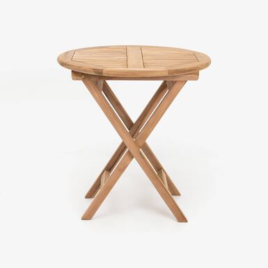 Mesa exterior plegable de madera de teca Azores Ø70x75cm