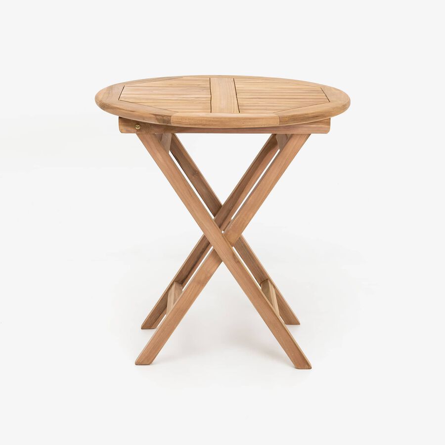 Mesa exterior plegable de madera de teca Azores Ø70x75cm