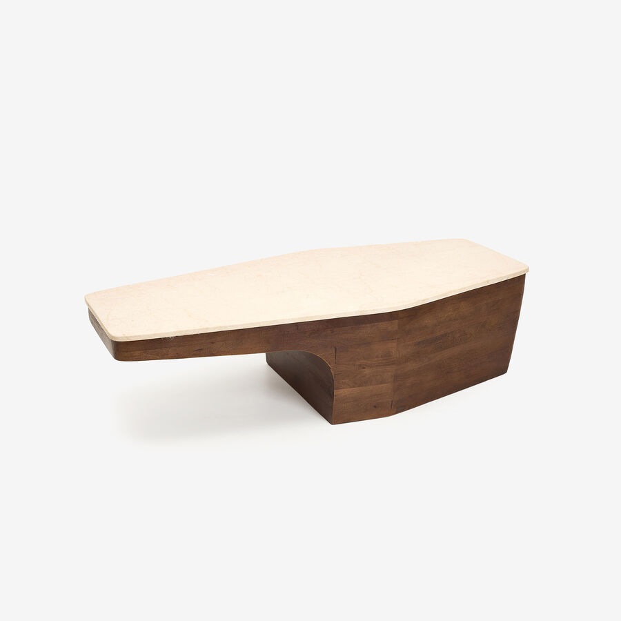 Mesa de centro de m&aacute;rmol Se&uacute;l 128x63x36cm Clau&Chloe