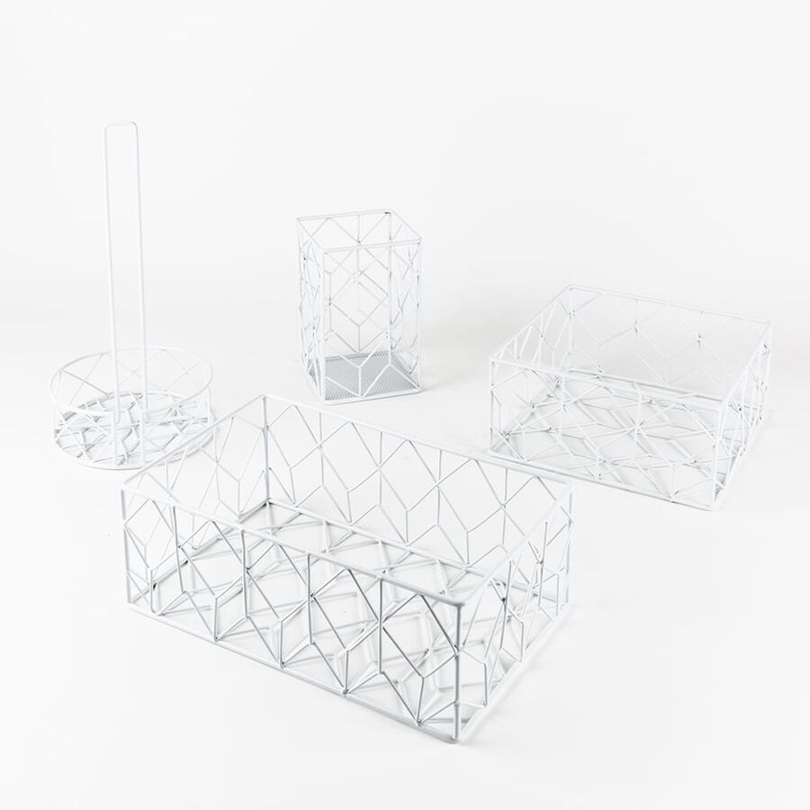 Frutero cuadrado Net color blanco 20x20x9cm