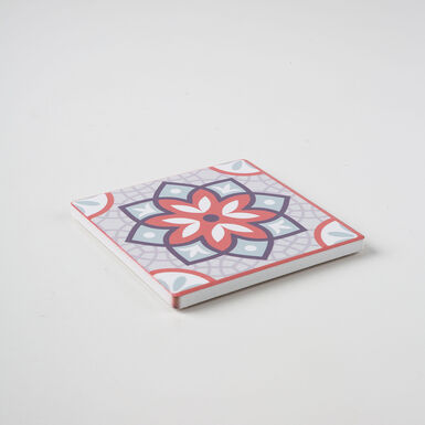 Posavasos cer&aacute;mica terracota Mandala 9x9cm