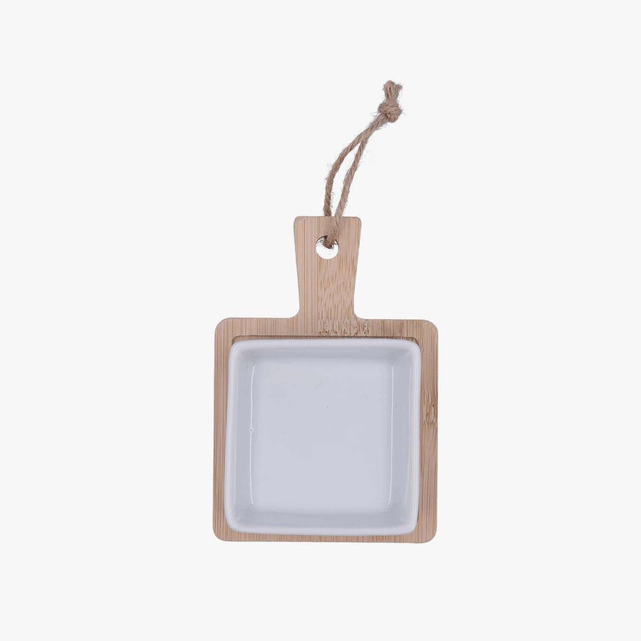Tabla con bol de ceramica cuadrado Tapas