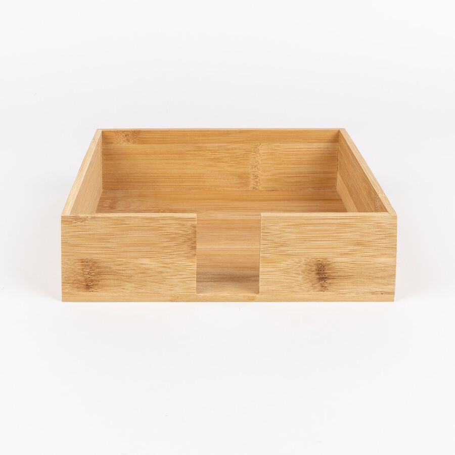 Servilletero madera de bamb&uacute; 21x21x6cm